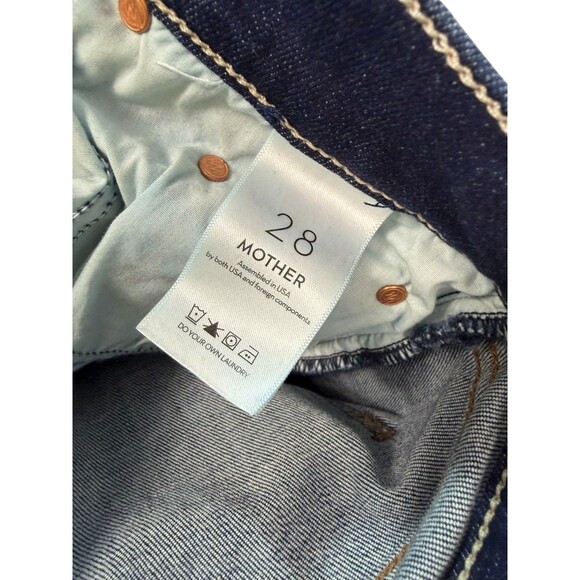 Mother THE RAMBLER ANKLE in Off Limits Dark Wash $258 Button Fly Size 28 - Picture 10 of 13